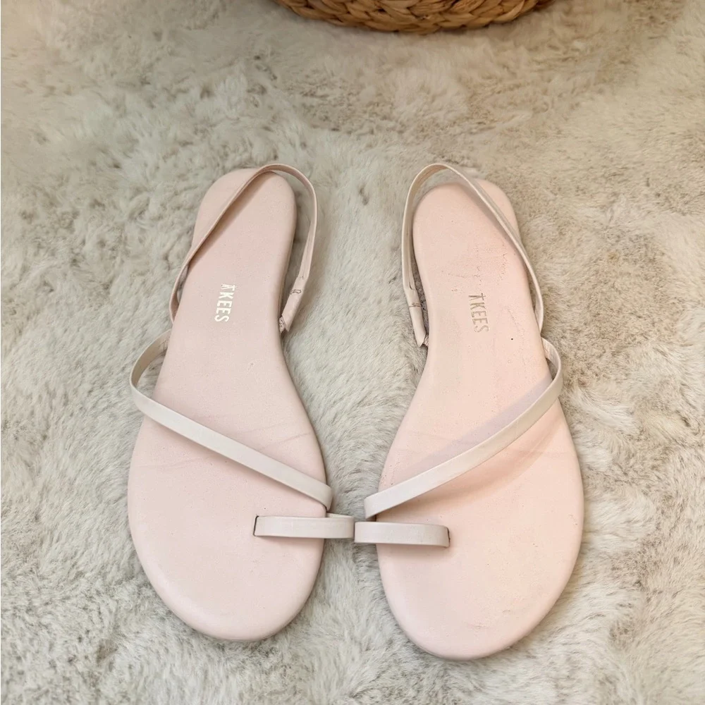TKEES Women's Pale Pink Minimalist Slingback Sandals